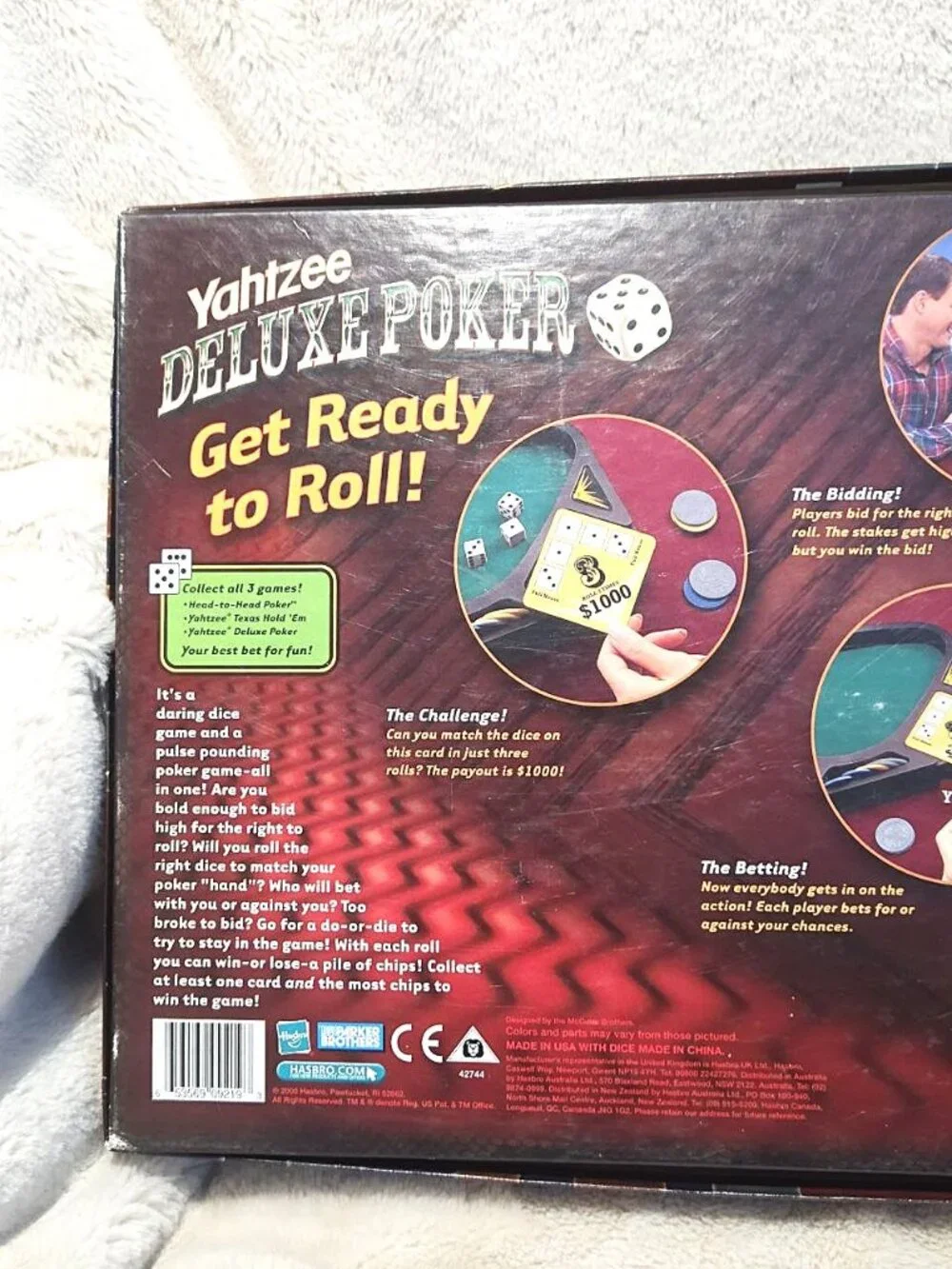 Yahtzee Deluxe Poker Dice Board Game Parker Brothers 2005 - No Instructions Book